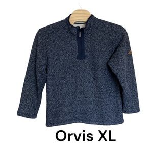 Orvis Sherpa Lined Pullover 1/4 Zip Blue Sweater Men’s XL